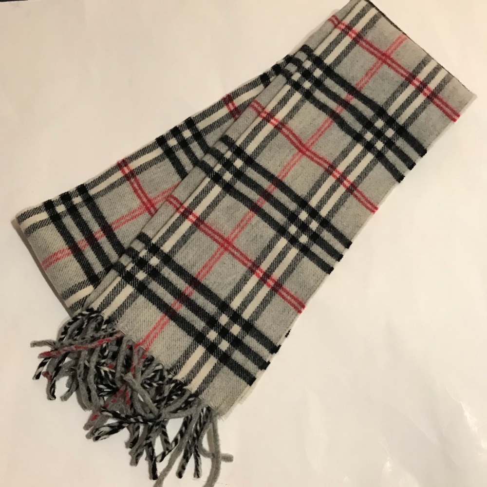 Plaid Wool Scarf Parkland Blk Red And Gray